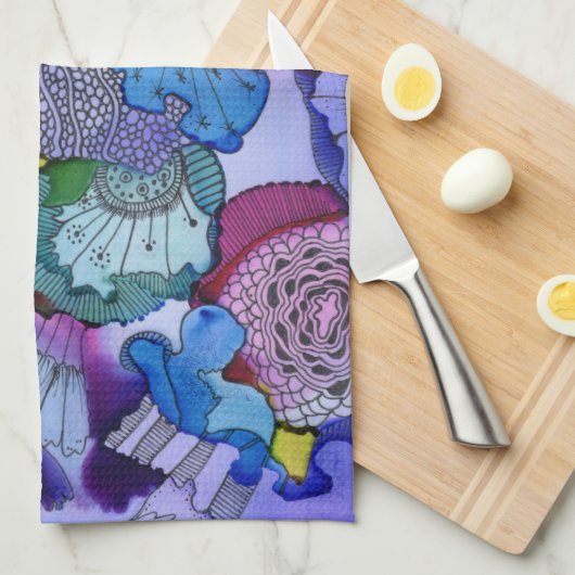 Onderzeese Tuin Keukenhanddoek (Quarter Fold)