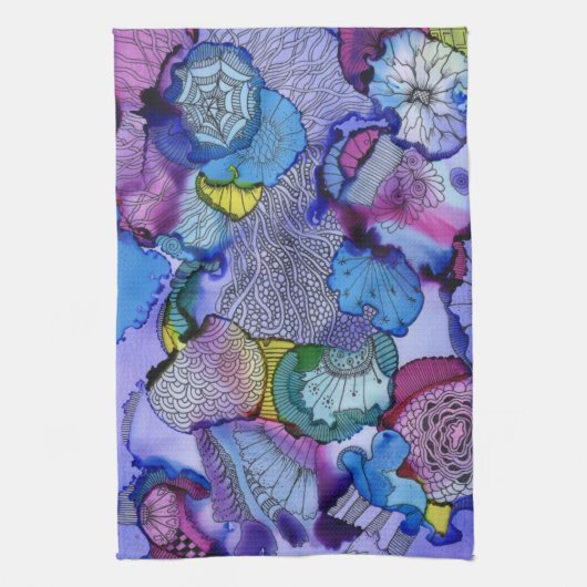 Onderzeese Tuin Keukenhanddoek (Verticaal)