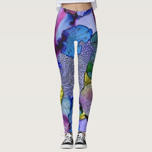 Onderzeese Tuin Leggings (Voorkant)