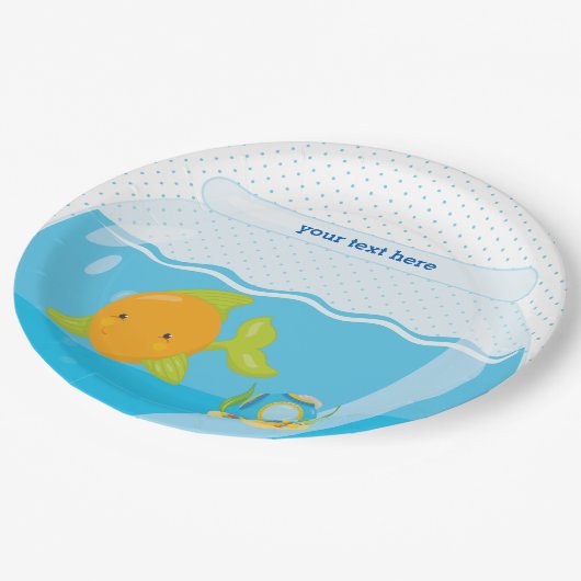 Onderzeese vissen papieren bordje (Gekanteld)