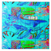 onderzeese walvissen tegeltje (Voorkant)