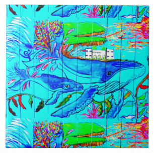 onderzeese walvissen tegeltje