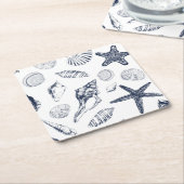 Onderzeese wezens kartonnen onderzetters (Schuin)