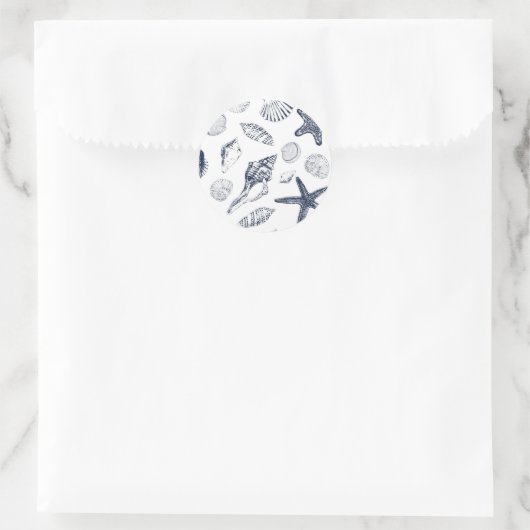 Onderzeese wezens ronde sticker (Tas)