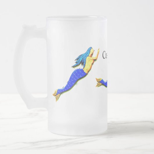 onderzeese zeemeermatten matglas bierpul (Links)