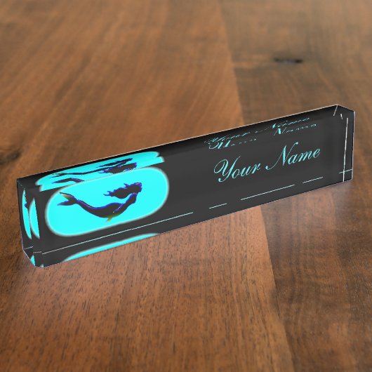 onderzeese zeemeermin naambordje (Zijkant)