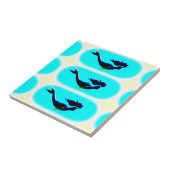 onderzeese zeemeerminnen zwemmen tegeltje (Zijkant)