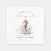 Onderzeese zeepaardkoraalweddenschap servet (Voorkant)