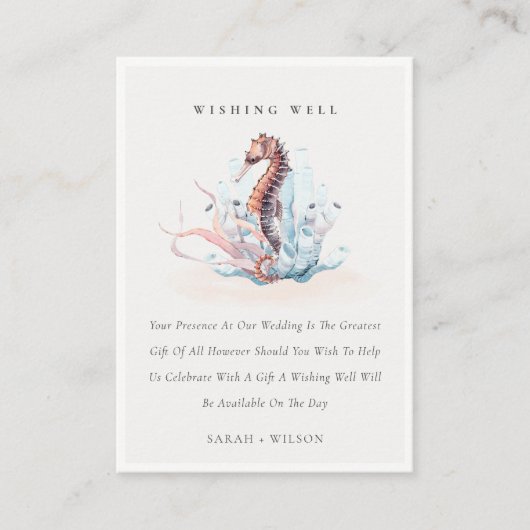 Onderzeese zeepaardkoraalwending informatiekaartje (Voorkant)