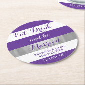Onderzetter 2 van Violet en White Striped Wedding  (Gebogen)