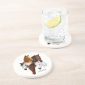 Onderzetter, 5 paarden zandsteen onderzetter (Zijkant)