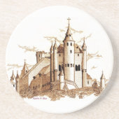 Onderzetter - Alcazar - kasteel (sepia) (Voorkant)