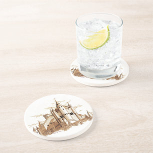 Onderzetter - Alcazar - kasteel (sepia)