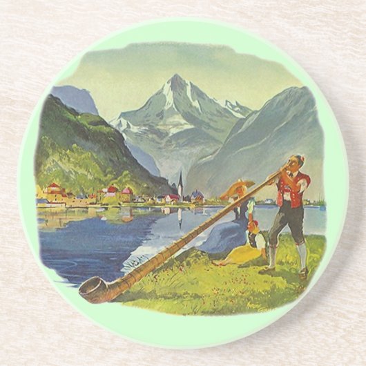Onderzetter AlpHorn alpenhorn Alpine Long horn (Voorkant)