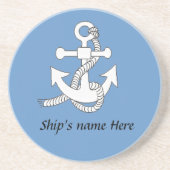 Onderzetter - Anker met scheepsnaam (v.2) (Voorkant)