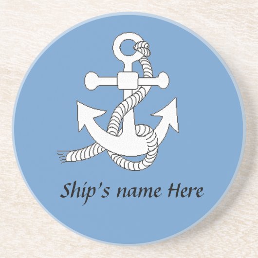 Onderzetter - Anker met scheepsnaam (v.2) (Voorkant)