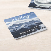 Onderzetter. Atmospheric Snowy Mountains Kartonnen Onderzetters (Schuin)