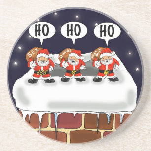 Onderzetter "Attack of The Mini-Santas" - van Kev
