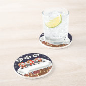 Onderzetter "Attack of The Mini-Santas" - van Kev  (Zijkant)