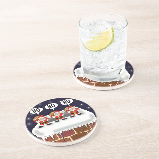 Onderzetter "Attack of The Mini-Santas" - van Kev  (Zijkant)