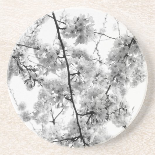 onderzetter "B&W Cherry Blossom" (Voorkant)