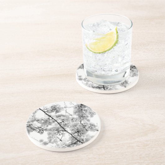 onderzetter "B&W Cherry Blossom" (Zijkant)