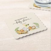 Onderzetter Baby shower van partij bij oerwoud (Gebogen)