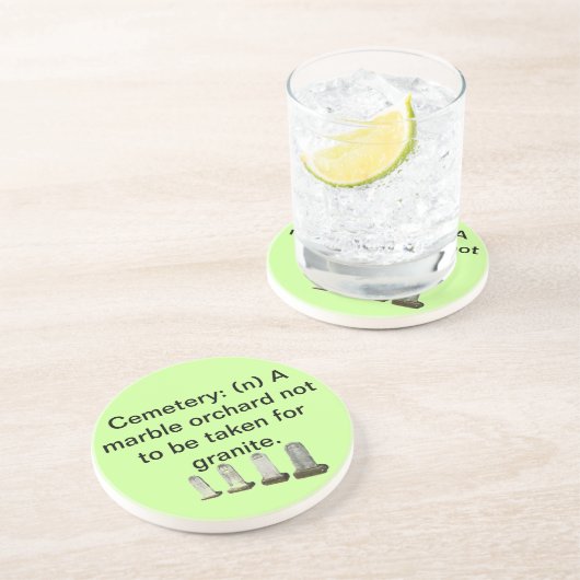 Onderzetter - begraafplaats = marmergboomgaard (Zijkant)