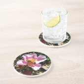 Onderzetter - Bijen op een wild roos (Zijkant)