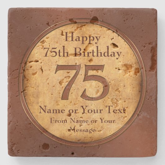 Onderzetter Birthday Gift voor een 75-jarig Man (Voorkant)