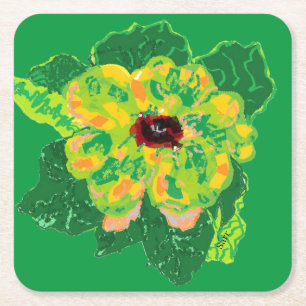 Onderzetter: Black Eyed Susan Vine Flower Kartonnen Onderzetters