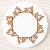 Onderzetter - bladeren in cirkel (octagon) (Voorkant)