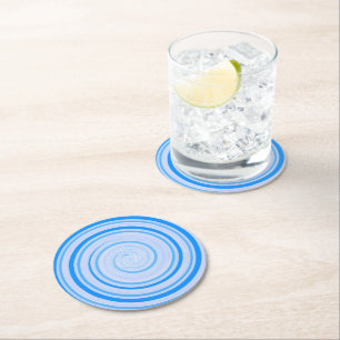 Onderzetter Blauw en wit spiraalpapier