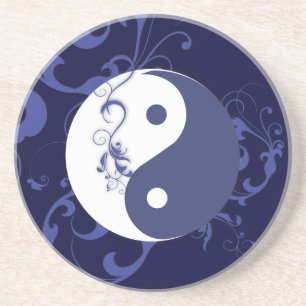 Onderzetter Blauw en wit Yin & Yang