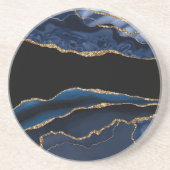 Onderzetter Blauw Goud Agate (Voorkant)
