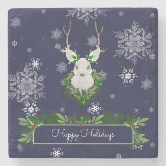 Onderzetter blauw rendierstone (Voorkant)