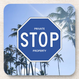 Onderzetter - Blauw stopteken - Set van 6