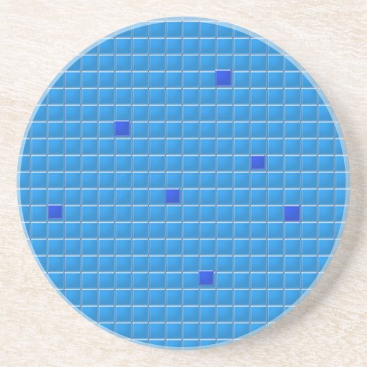 Onderzetter - Blauw vierkant mozaïek (Voorkant)