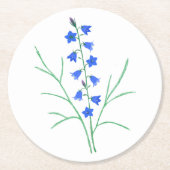 Onderzetter Blauwbellen Witte ronde (Voorkant)