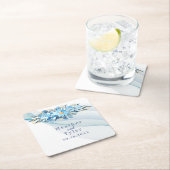 Onderzetter Blauwe Floral Wedding Paper (Insitu)