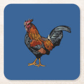 Onderzetter Blauwe Rooster (Voorkant)