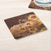 Onderzetter/Bloemen met een Logboek Kartonnen Onderzetters (Schuin)