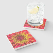 Onderzetter, bloemendesign stenen onderzetter (Zijkant)