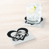 onderzetter "BREEDBANDEN MET HART" Glazen Onderzetter (Schuin)