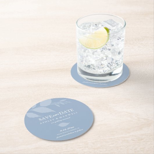 Onderzetter bruiloft bewaart de datum blauw (Insitu)