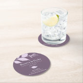 Onderzetter bruiloft bewaart de datum Paars (Insitu)
