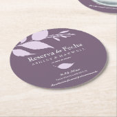 Onderzetter bruiloft bewaart de datum Paars (Gebogen)