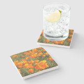 Onderzetter California Poppies Stone (Zijkant)