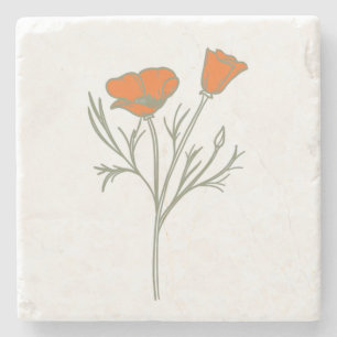 Onderzetter Californië Poppy Stone