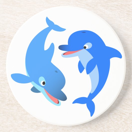 Onderzetter Cartoon-Dolfijnen voor het afspelen va (Voorkant)